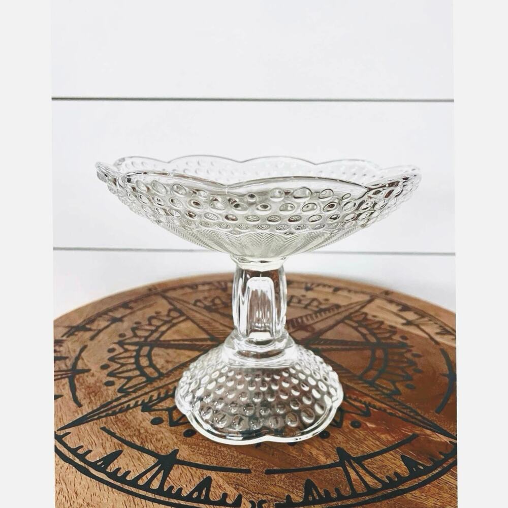 📹 Vintage Gorham Emily’s Attic Hobnail 6” Compote